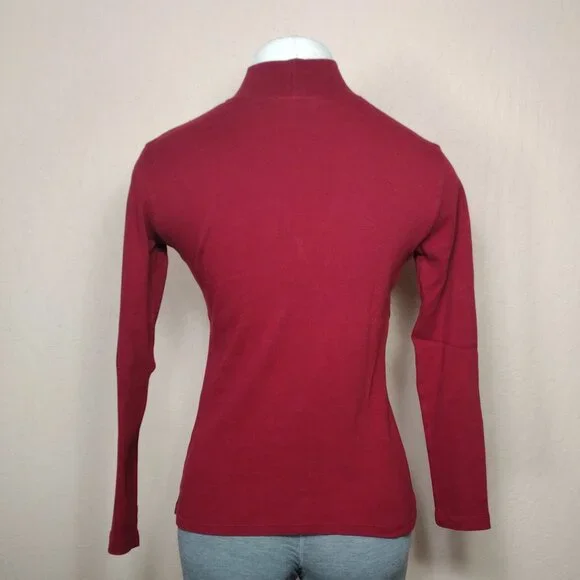 Karen Scott Womens Mock Neck Long Sleeve T-Shirt - Picture 4 of 10